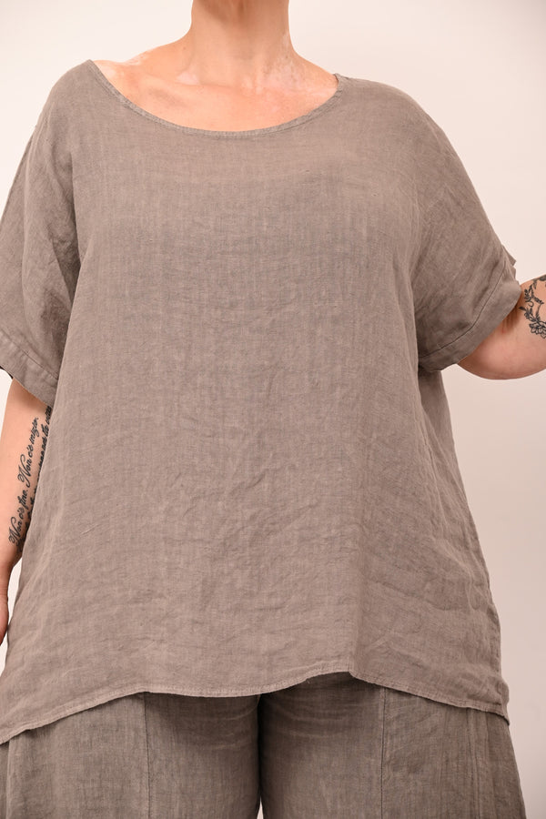 Blusa scollo schiena - Fango