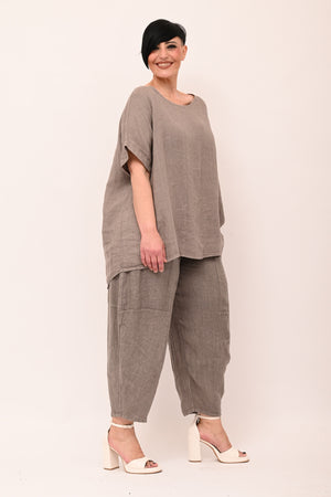 Blusa scollo schiena - Fango