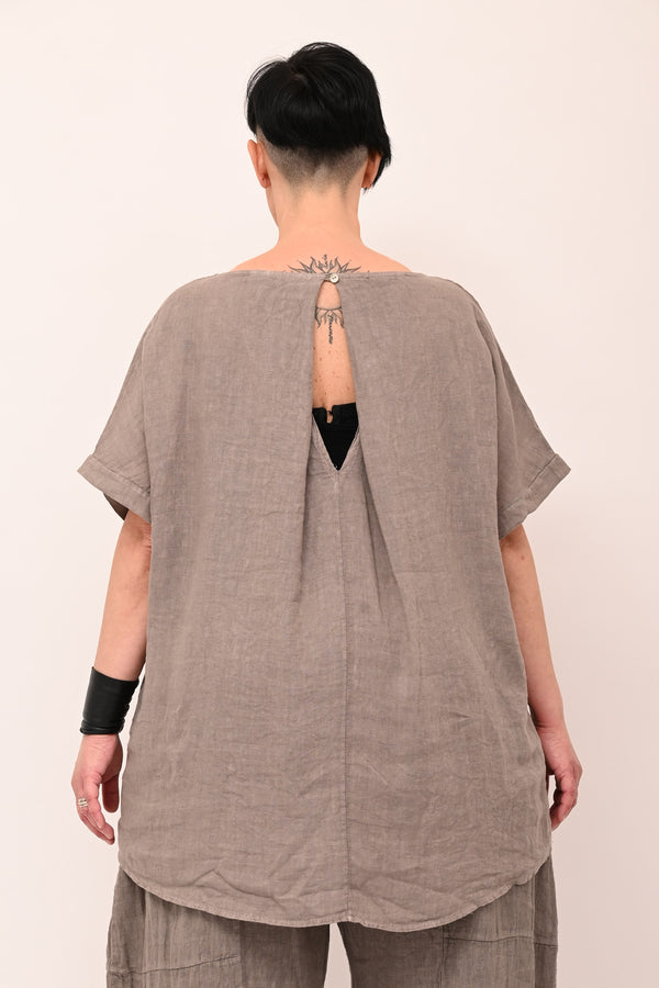 Blusa scollo schiena - Fango