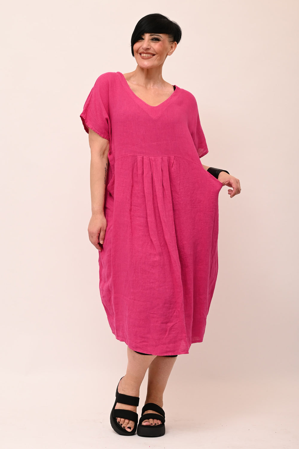 Abito pinces taschini - Fuxia