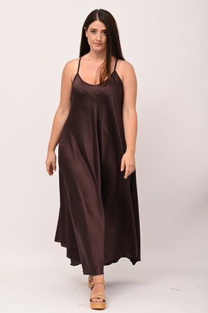 Abito sottoveste raso - Moro