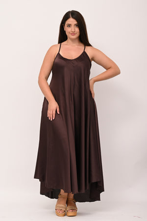 Abito sottoveste raso - Moro