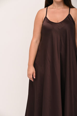 Abito sottoveste raso - Moro