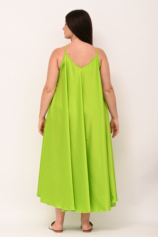 Abito sottoveste raso - Verde acido