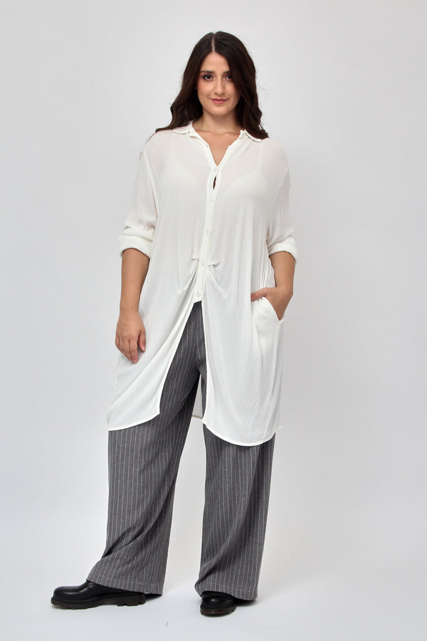 Camicia stropiccio bottoni - Burro