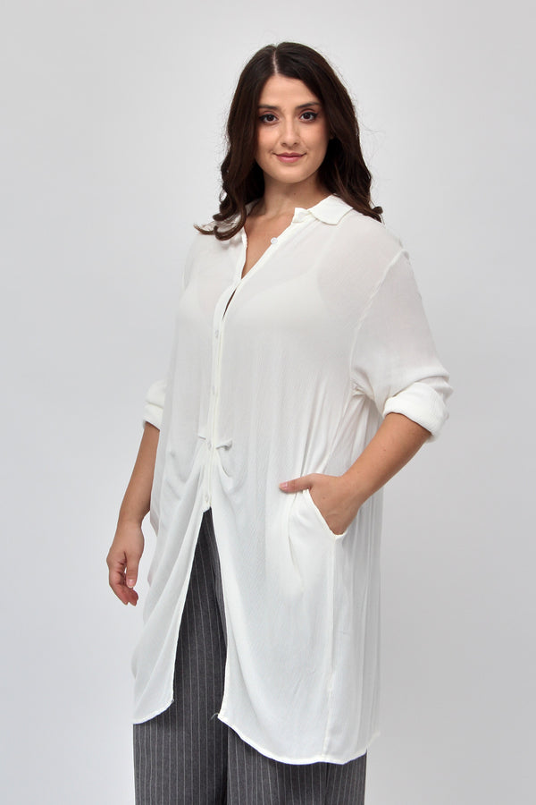 Camicia stropiccio bottoni - Burro