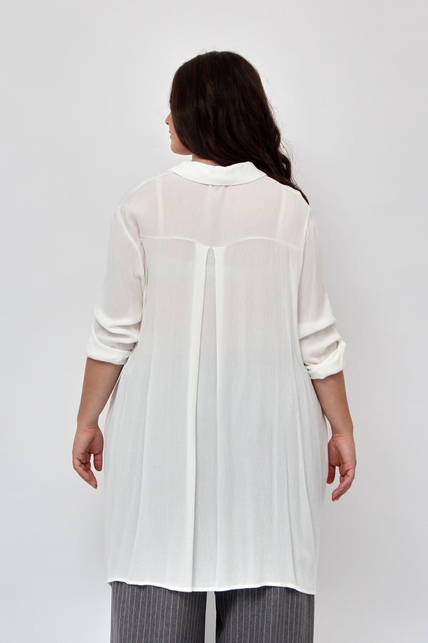 Camicia stropiccio bottoni - Burro