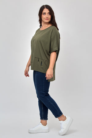 T-shirt over tagli - Militare