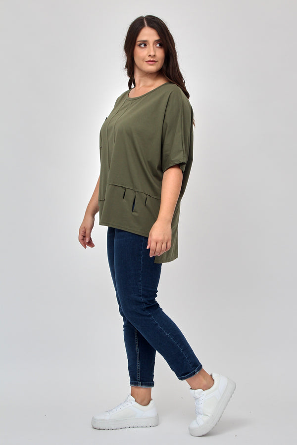 T-shirt over tagli - Militare