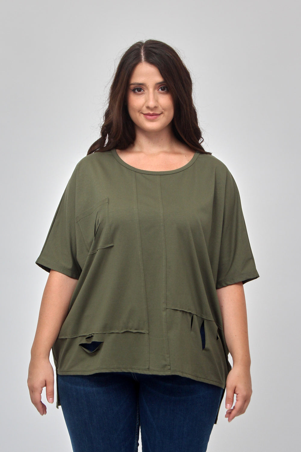 T-shirt over tagli - Militare