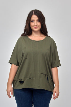 T-shirt over tagli - Militare