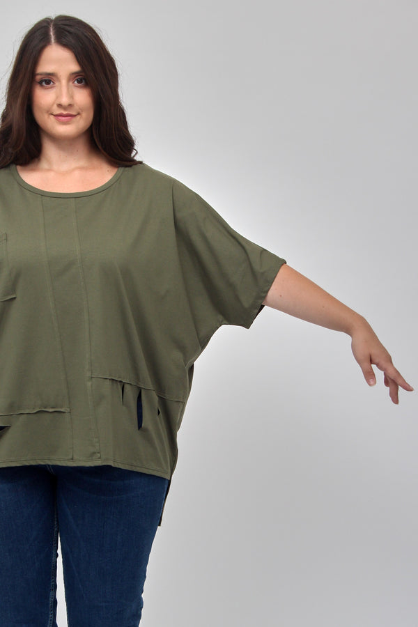 T-shirt over tagli - Militare