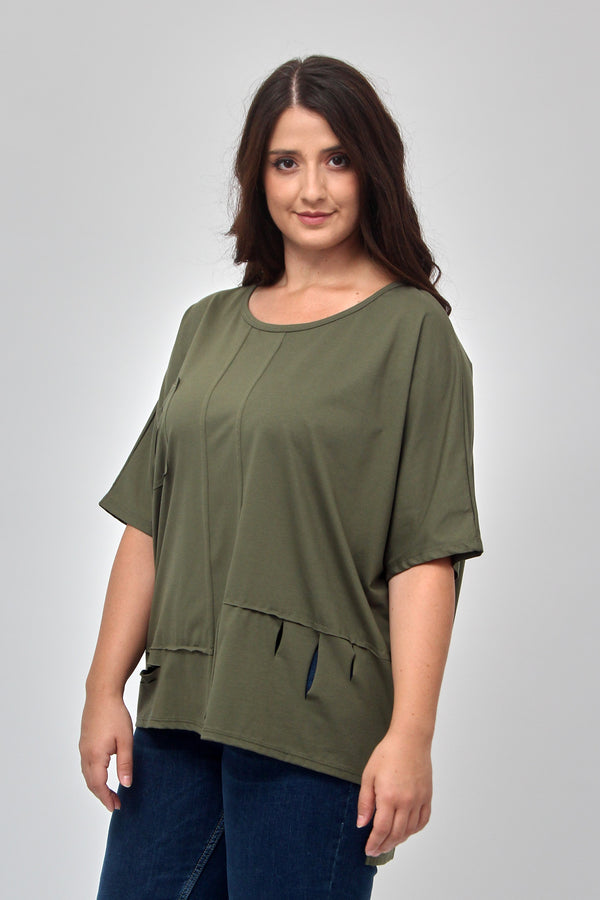 T-shirt over tagli - Militare