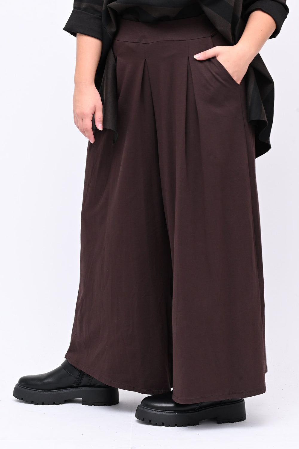 Pantapalazzo jersey pinces - Moro