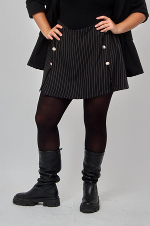 Shorts gonna gessato - Nero
