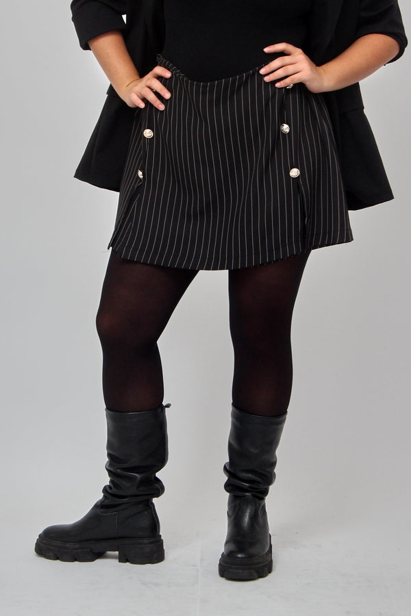 Shorts gonna gessato - Nero