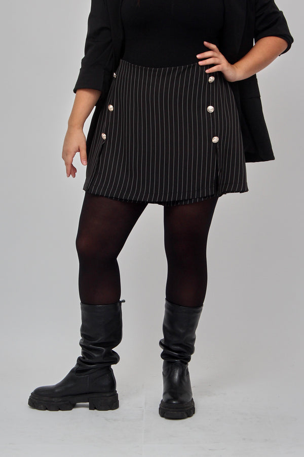 Shorts gonna gessato - Nero