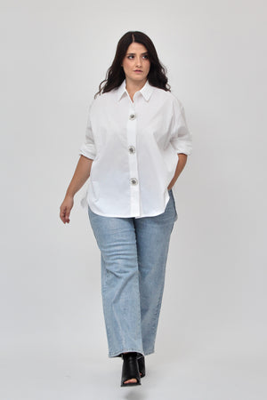 Camicia scatola strass - Bianco
