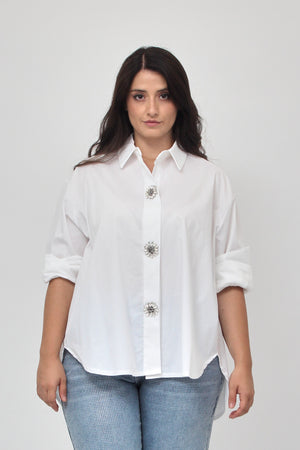 Camicia scatola strass - Bianco