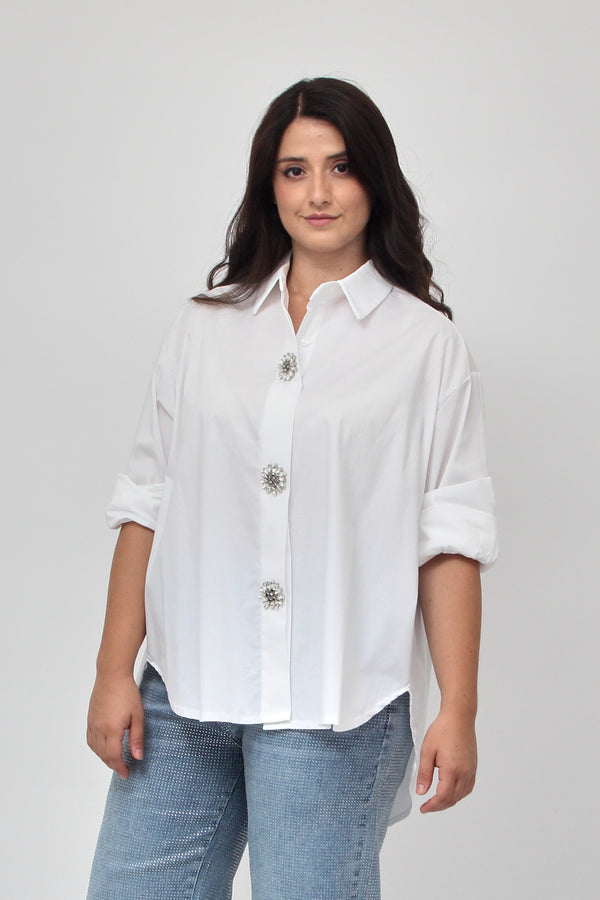 Camicia scatola strass - Bianco