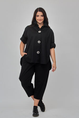 Camicia scatola strass - Nero