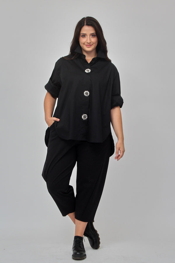 Camicia scatola strass - Nero