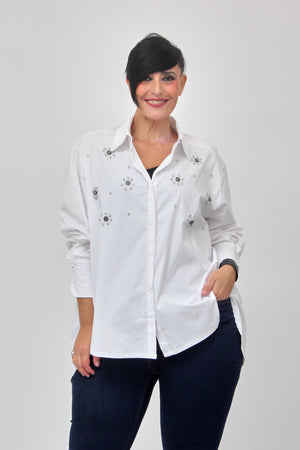 Camicia soli strass - Bianco