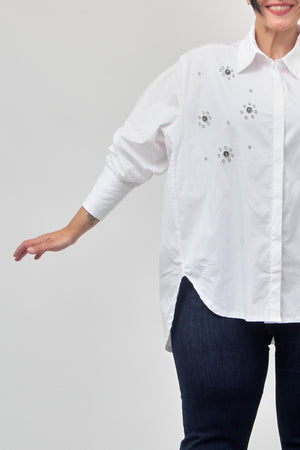 Camicia soli strass - Bianco