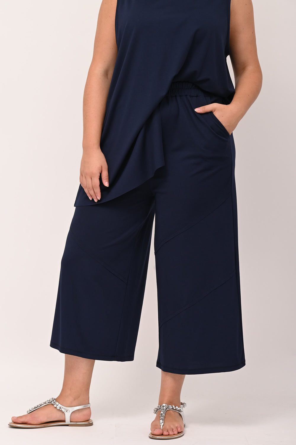 Gaucho jersey cuciture - Blu