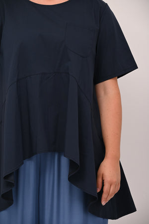 Blusa ruota taschino - Blu