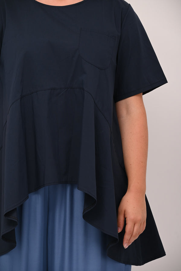 Blusa ruota taschino - Blu
