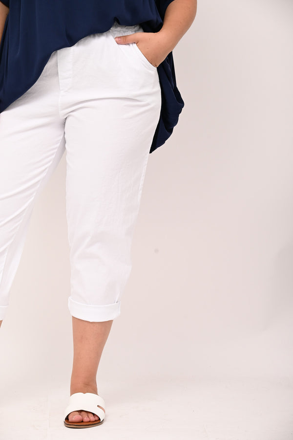 Pantalone baggy cotone - Bianco