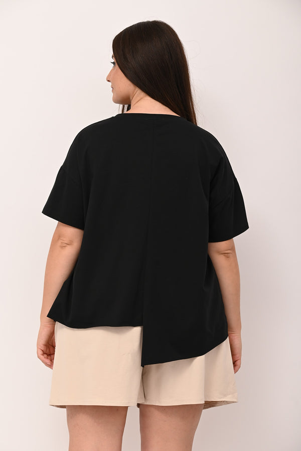 Maglia zip punta - Nero