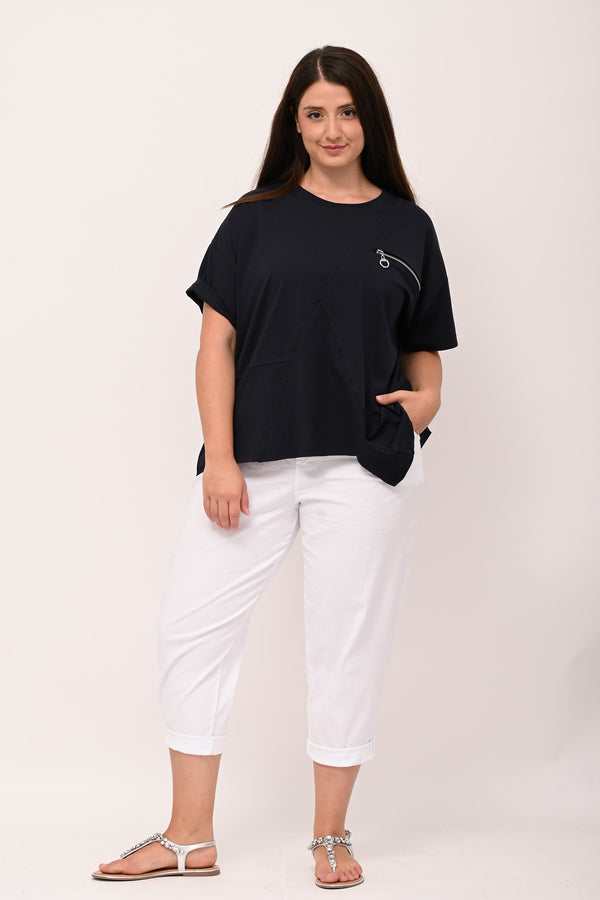 Maglia zip punta - Blu