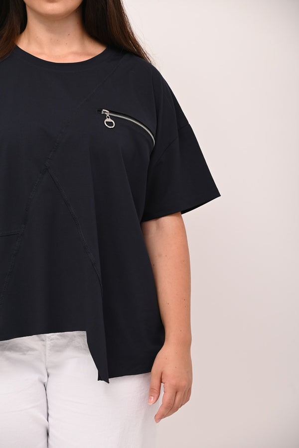 Maglia zip punta - Blu