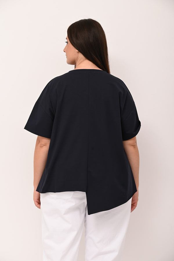Maglia zip punta - Blu