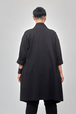 Spolverino sciallato spacchi - Nero