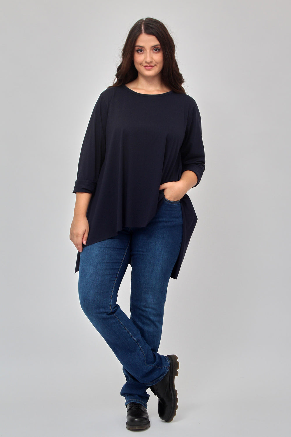 T-shirt ruota manica lunga - Blu