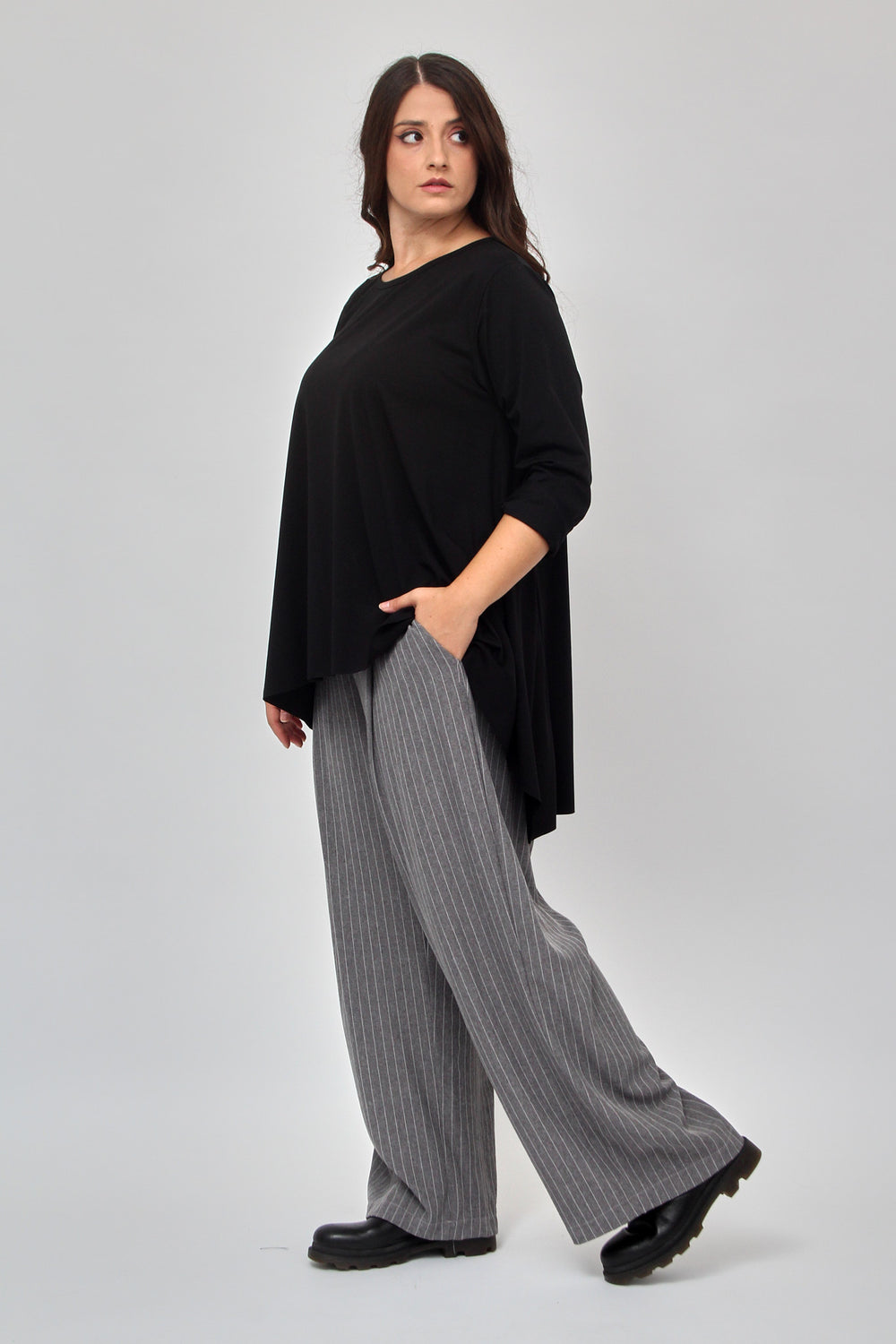 T-shirt ruota manica lunga - Nero