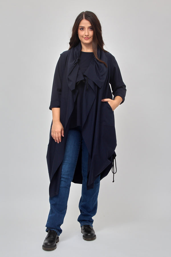 Gilet collo arricciato - Blu