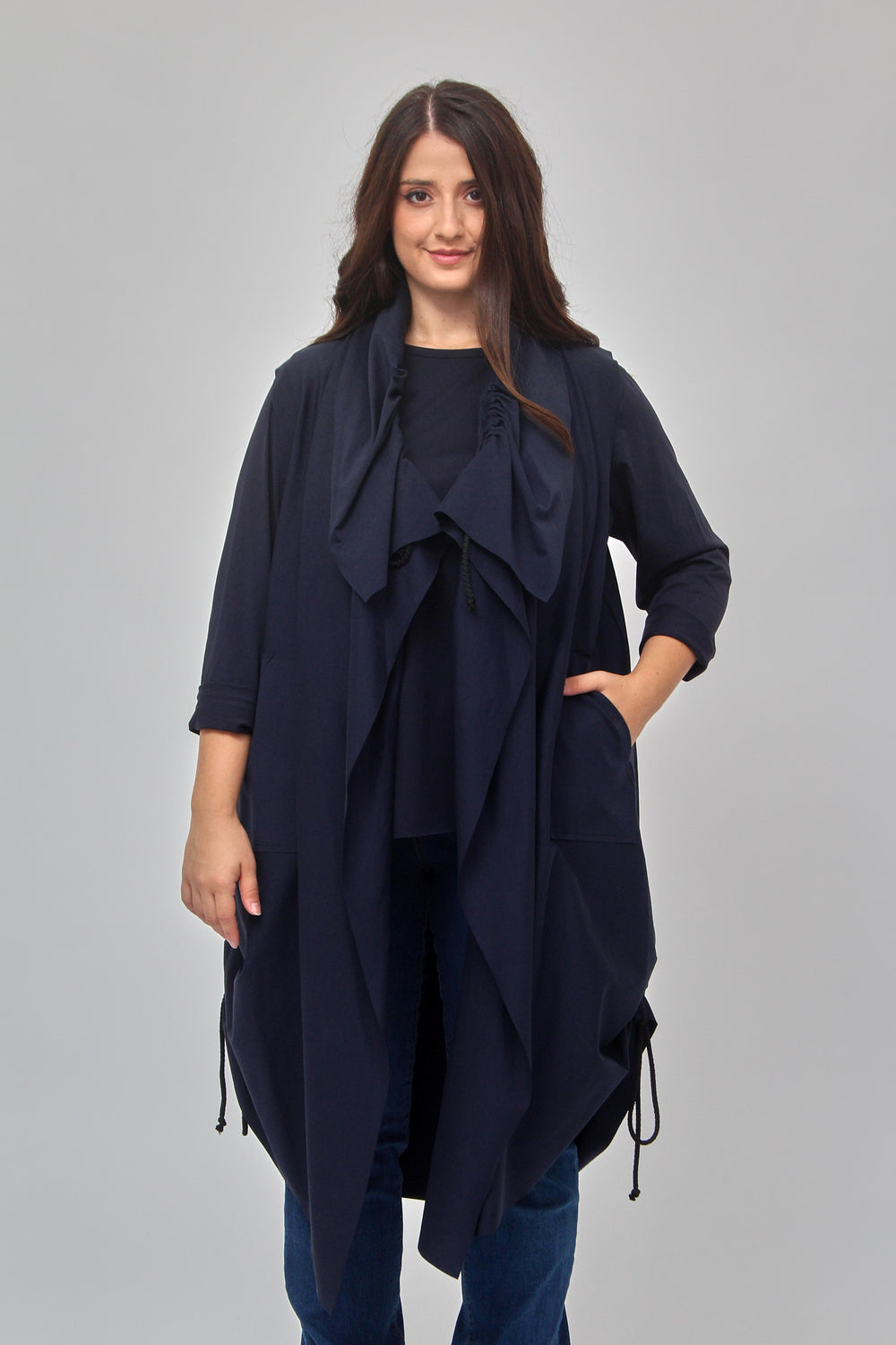 Gilet collo arricciato - Blu