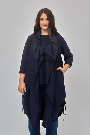 Gilet collo arricciato - Blu