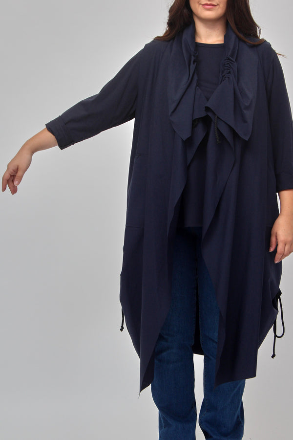 Gilet collo arricciato - Blu