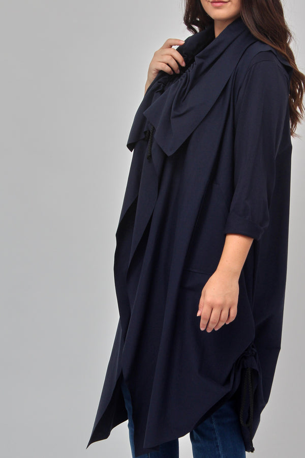 Gilet collo arricciato - Blu
