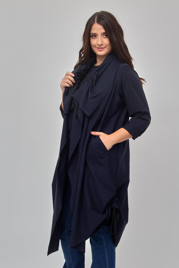 Gilet collo arricciato - Blu