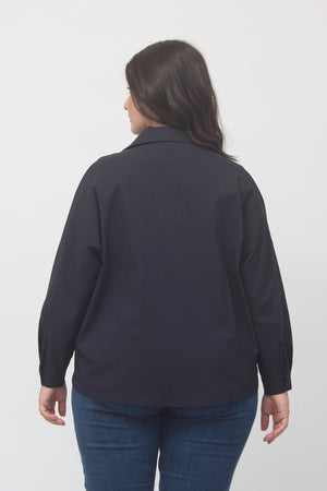 Camicia crop bengalina - Blu