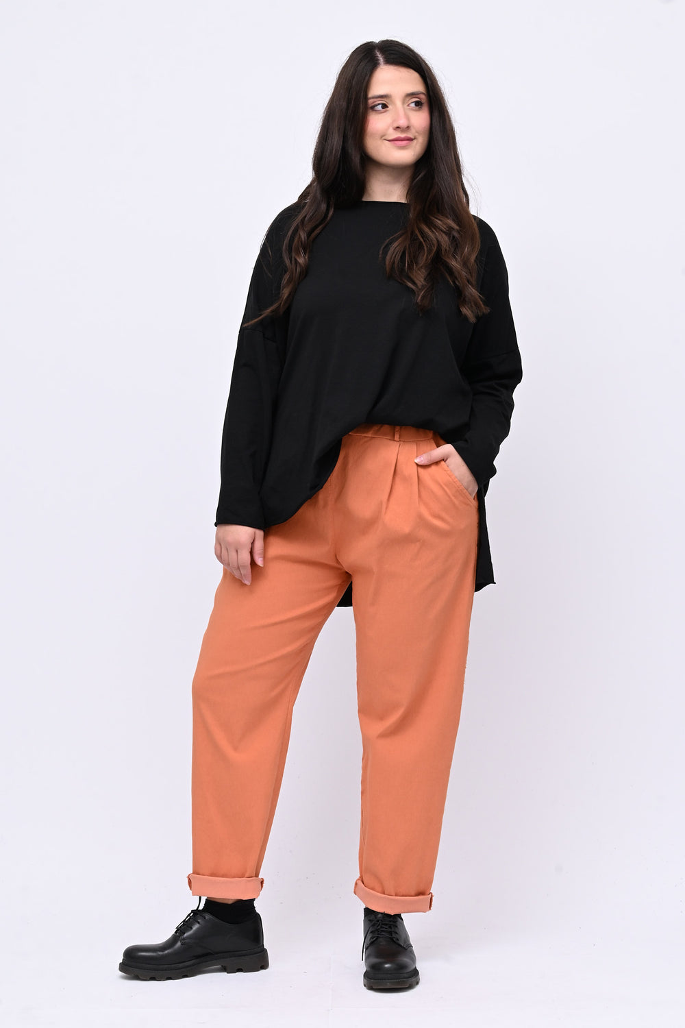 Pantalone bengalina over - Ruggine