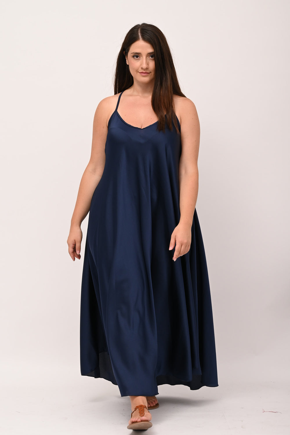 Abito sottoveste raso - Blu notte