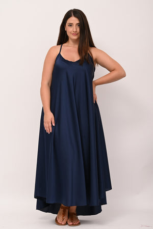 Abito sottoveste raso - Blu notte