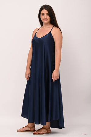 Abito sottoveste raso - Blu notte